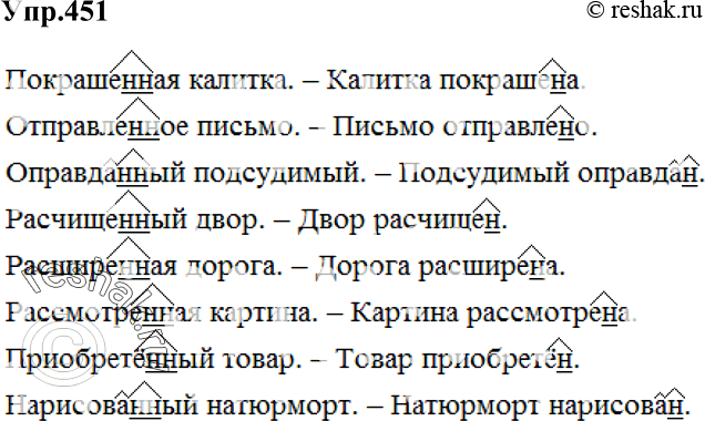 Изображение 451 Запишите данные ниже причастия в полной и краткой форме множественного числа в составе словосочетаний или предложений.Образец записи:Расстроенный неудачами. — Мы...